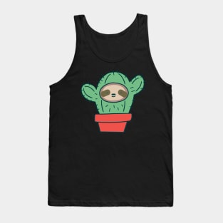 Sloth Face Cactus Tank Top